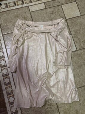 Women's Shimmery Cream mini dress or top, on or off shoulder